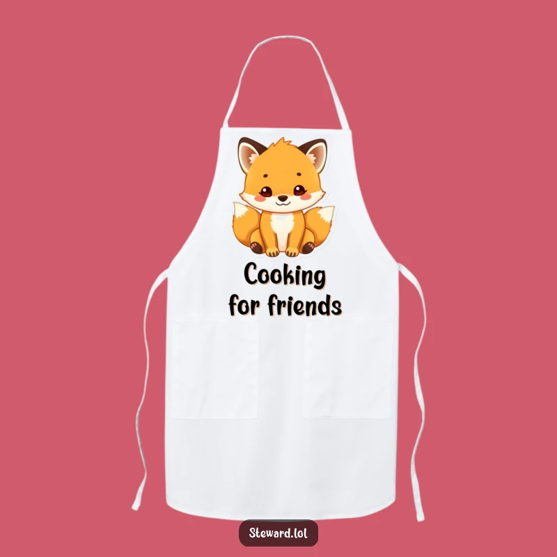 Funny Fox Apron: Welcoming Cub Kitchen Fun - Chef's Friendly & Humorous Gift!