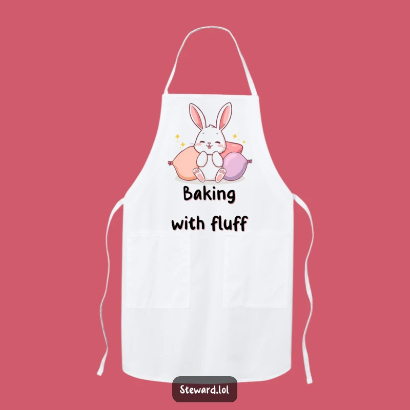 Funny Bunny Apron: Fluffing Cushions Kitchen Fun - Chef's Playful & Humorous Gift!