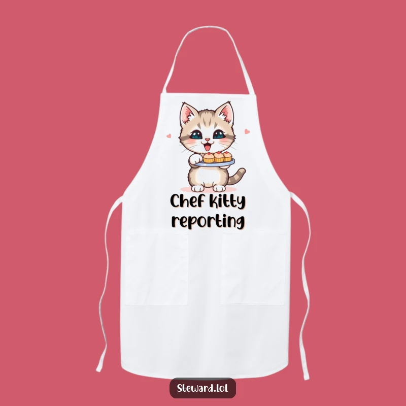Funny Kitten Apron: Serving Kitchen Delights - Chef's Adorable & Humorous Gift!
