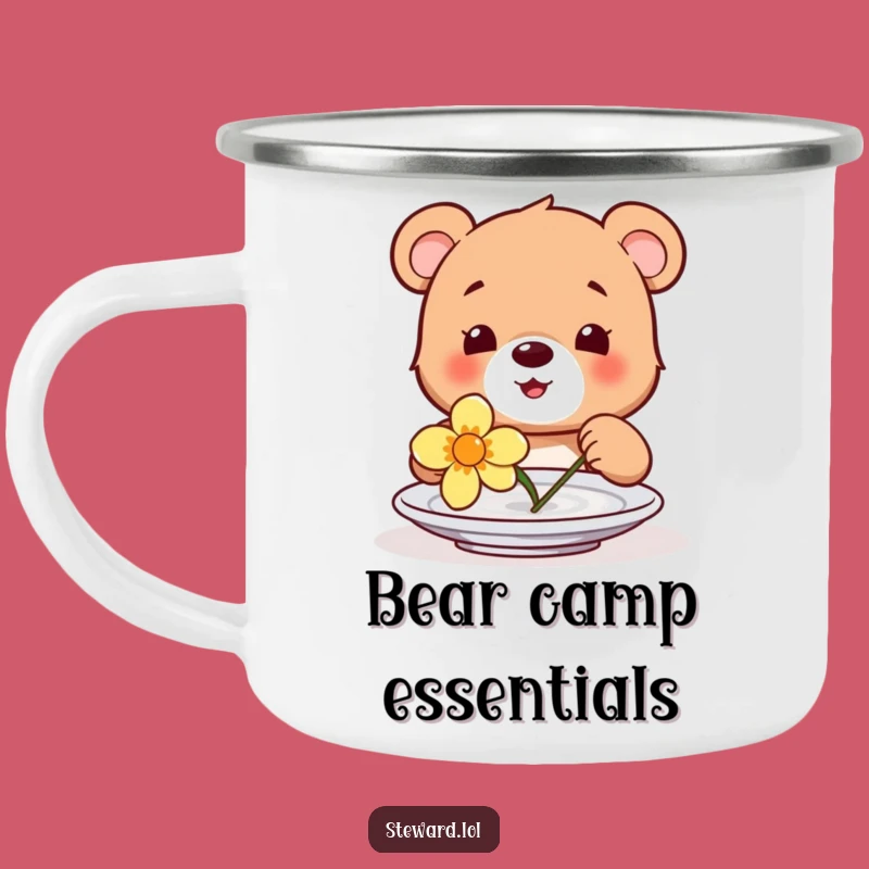 Funny Bear Cub Flower Mug: Happy Cub Plate Decorator, Outdoor Fun Funny Gift!