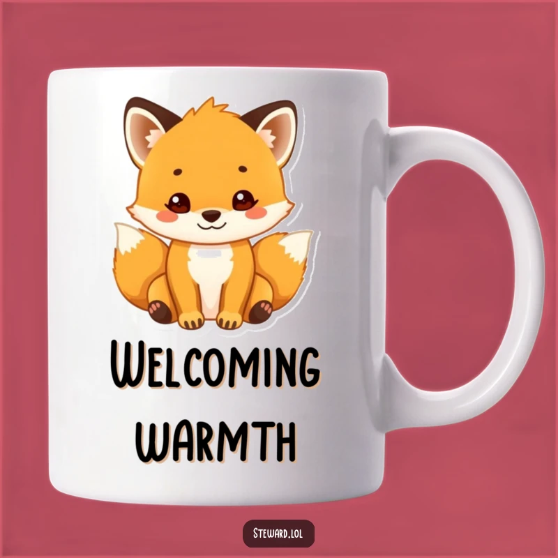 Funny Fox Mug: Welcoming Cub with Smile - Warm & Friendly Funny Gift!