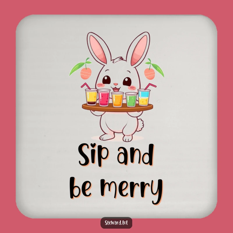 Funny Rabbit Bartender Coasters: Serve Drinks with Bunny Charm