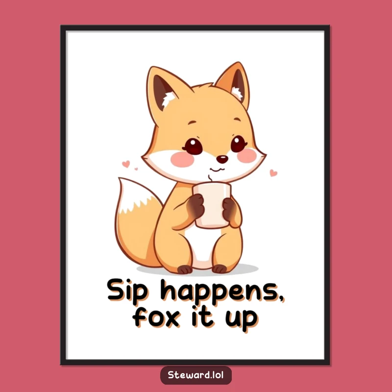 Funny Free Printable Wall Art: Cozy Fox Host - Whimsical Downloadable Decor for Your Home