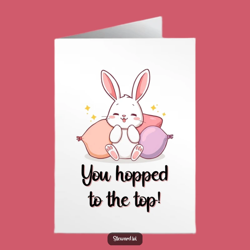 Free Printable Congrats Card: Bunny's Cozy Win! Hilarious Downloadable for Celebrating Comfort