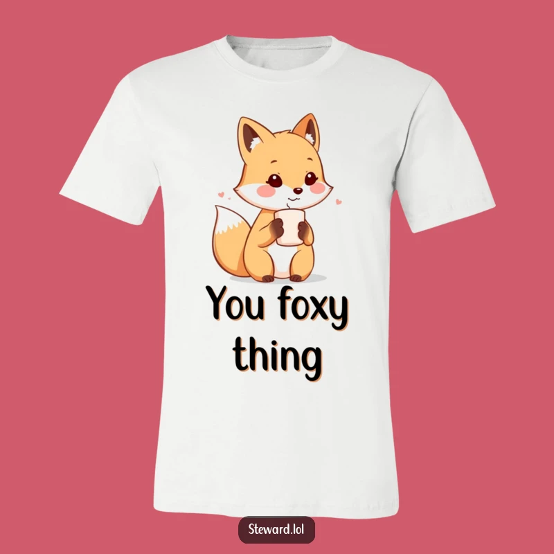Funny Fox Host T-Shirt: Cute Fox Offering Drink, Stylish and Funny Gift!