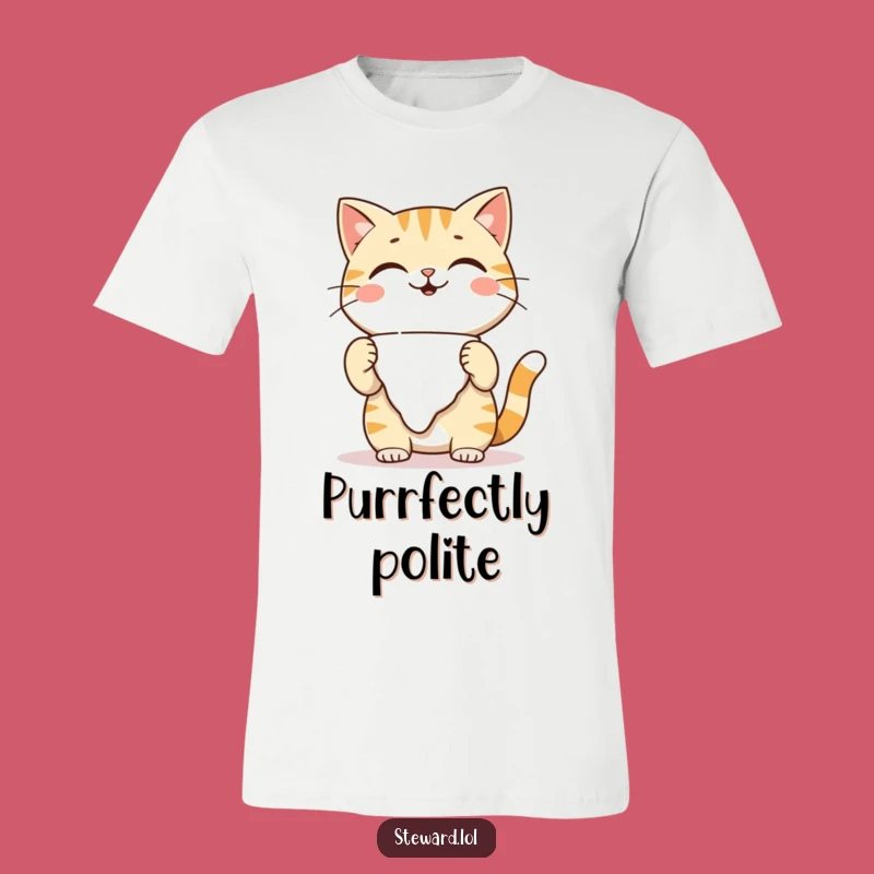Funny Cat Waiter T-Shirt: Wear Your Smile with This Feline Server