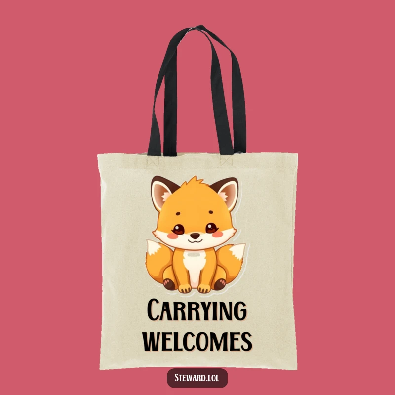 Funny Fox Tote Bag: Welcoming Cub - Stylish & Practical Funny Gift Bag!